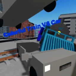 Colorful Train VS Car icon