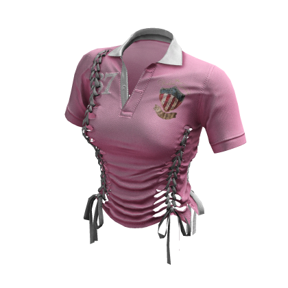 Braided Cutout Polo Shirt (Pony)