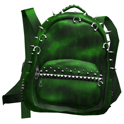 1.0 Grunge Emo Studded BackBag Green