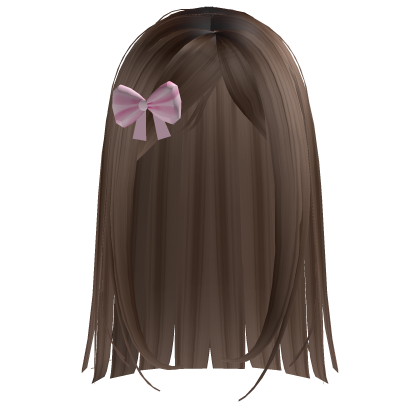 Long Brown Hair with Bow Roblox item