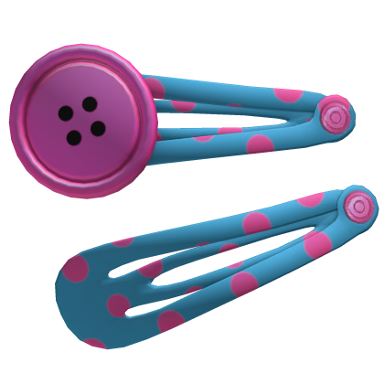 Polka Dot Button Hairclips [Pink & Blue] Roblox item
