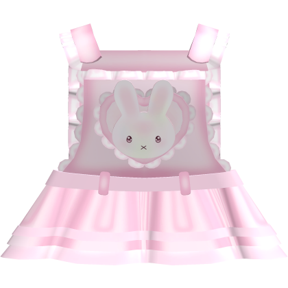 Cute Ruffled Heart Pink Miffy Overalls