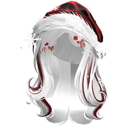 Shy Gentle Swirls w/Santa Hat (White&Red)