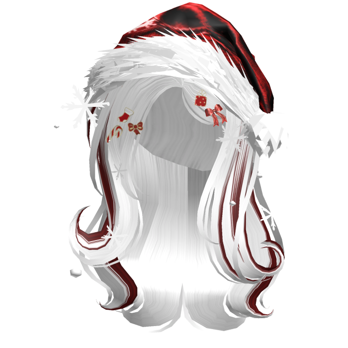 Shy Gentle Swirls w/Santa Hat (White&Red)