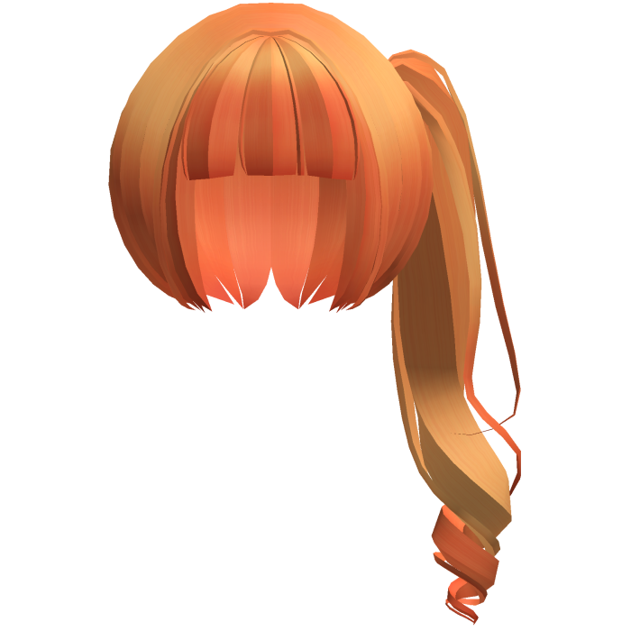 moe neat jirai curly ponytail w bangs orange