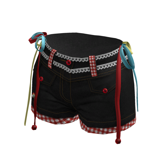 Y2K-Black-Checkered-Denim-Shorts - ZN
