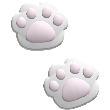 𖹭 : cute pink adorable white paw hair clips ≧ ◡ ≦ Roblox item