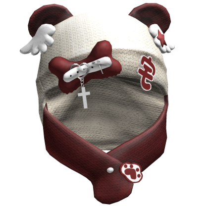 White&Red Kawaii Cozy Wings Hood Roblox item