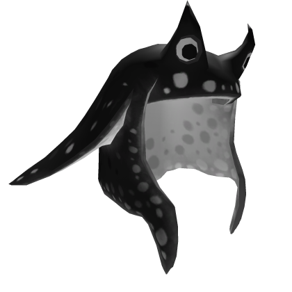 Black and white spotted stingray ushanka with eyes Roblox item