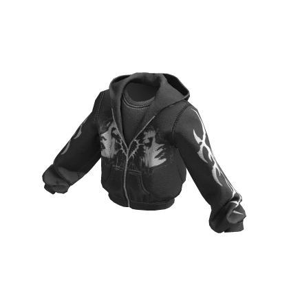 Grey Grunge Zip Up Baggy Design Jacket