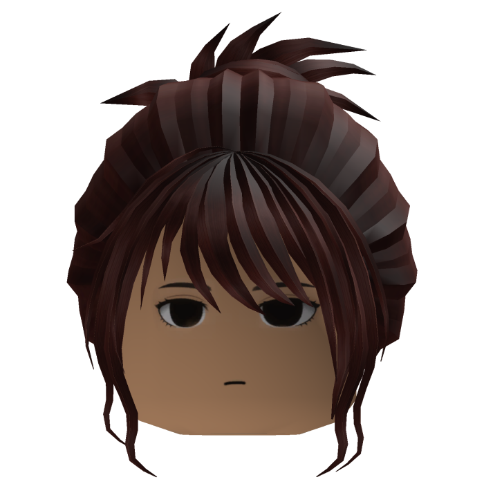 Swept Bangs Updo Hair (Dark Brown)