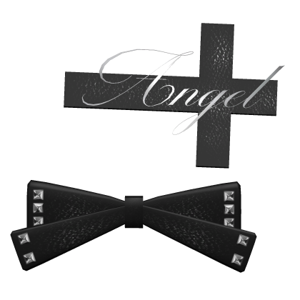 Emo studded black angel hair clip  Roblox item