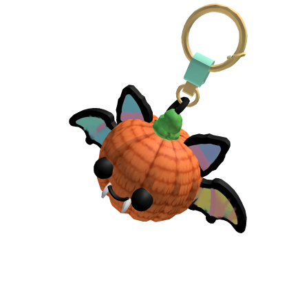 Crochet Pumpkin Bat Keychain