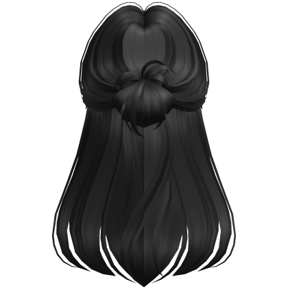 Sleek Layered Half-Up Bun (Black)