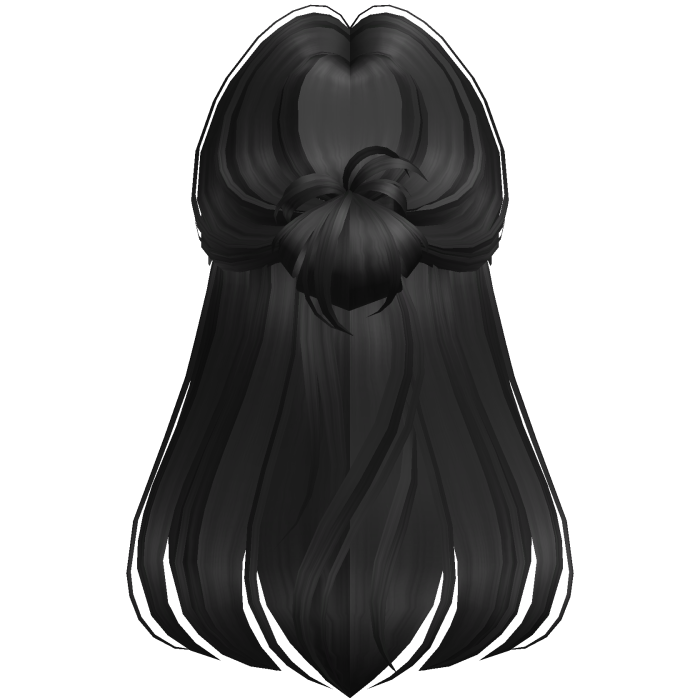 Sleek Layered Half-Up Bun (Black)