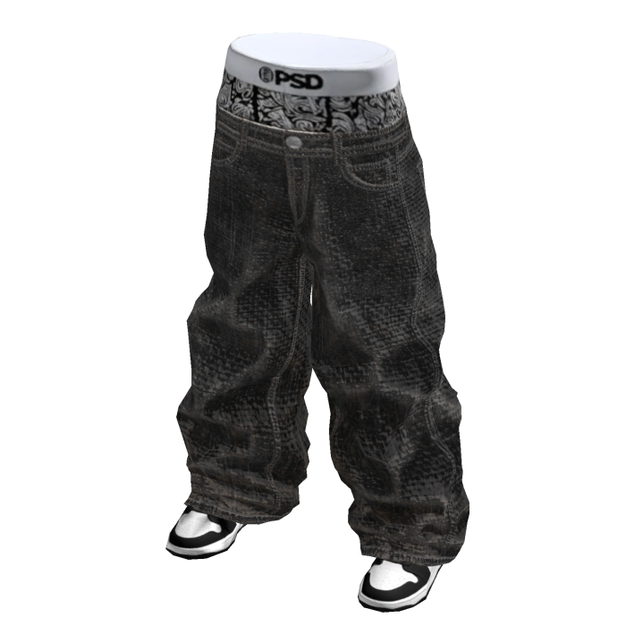 Black PDS Boxer Saggy Jeans