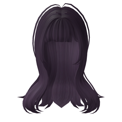 Cute Long Layered Hime Bangs Hair - Dark Purple thumbnail
