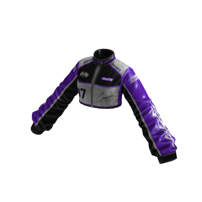 Cropped Racer Jacket - Purple
