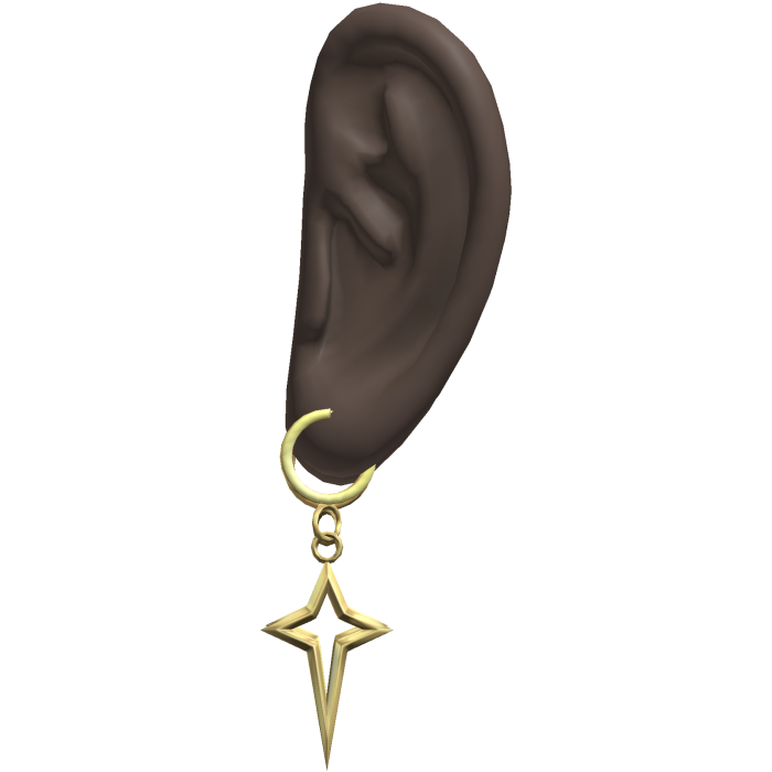 Y2K Gold Cross Earrings Ears