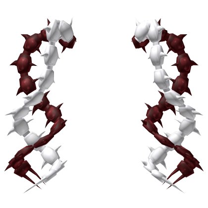 (＾_#) red white centipede addon pigtail curls  Roblox item