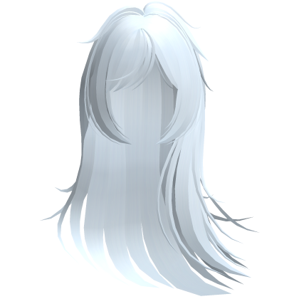 windy wispy long messy hair in light blue Roblox item