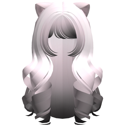 pink ombre kawaii sweet long kitty curls hair Roblox item