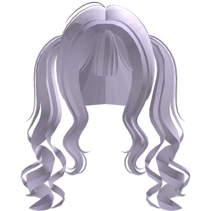 cute front curly pigtails w bangs in light purple