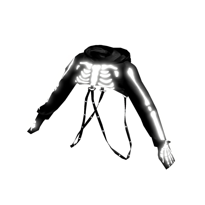 ✨Emissive Crop Skele Hoodie