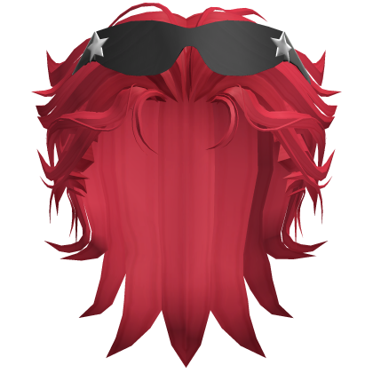 Anime Slicked Hair w/ Y2K Sunglasses - Red Roblox item