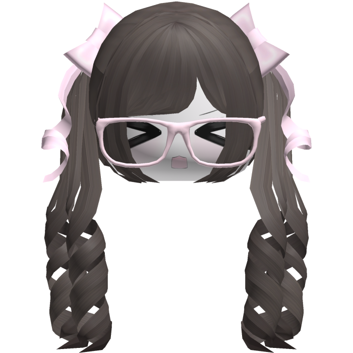 Adorable Kawaii Brown Pigtails /w Glasses