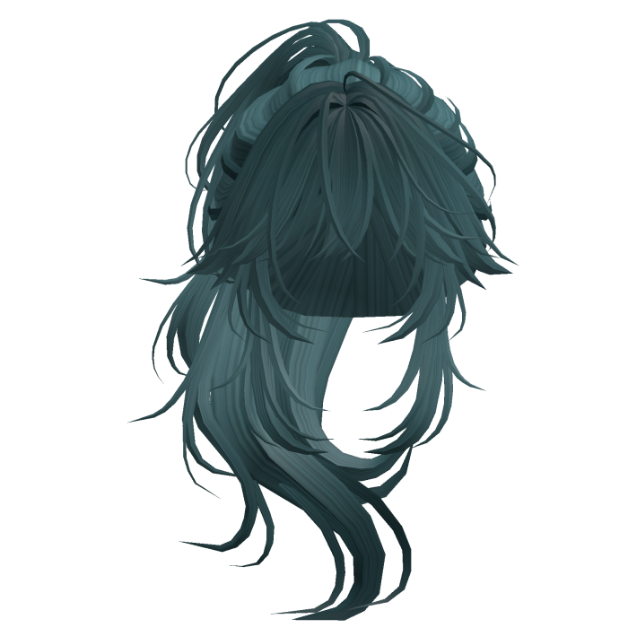 Wolfcut Anime Layered Ponytail Teal