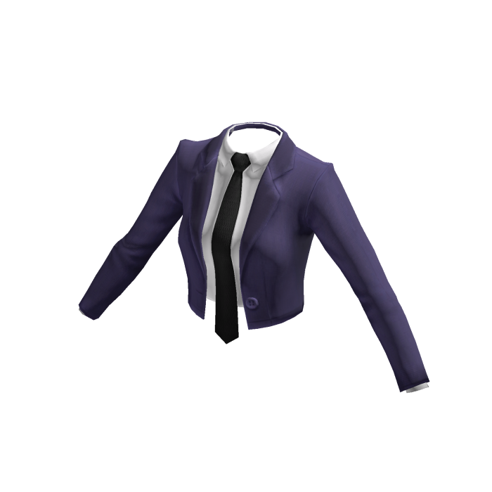Purple Cropped Suit Blazer w/ Tie