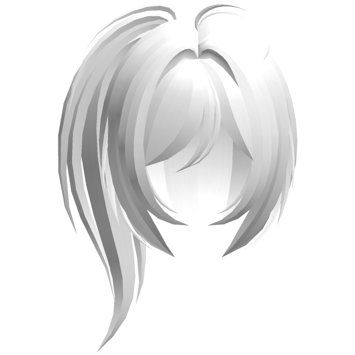 moe emo high messy side ponytail white