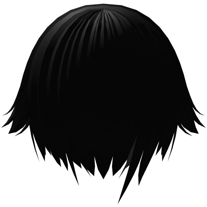 ´ཀ` black emo hime cut tuft hair