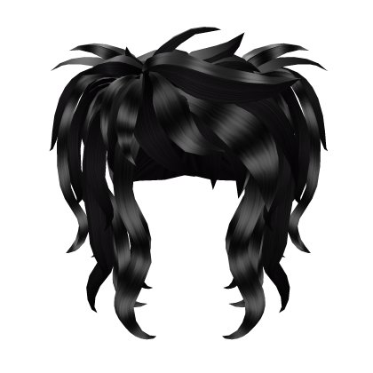 Y2K Black Emo With Raccoon Long Pigtails Hair Roblox item