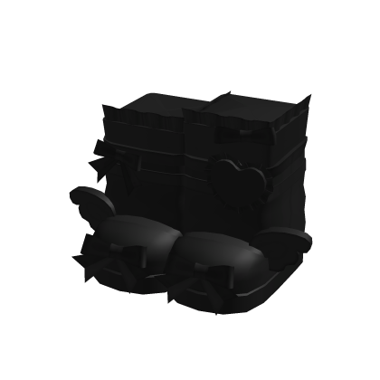 Cute Black Ruffled Heart Angel Wing Bow Shoes