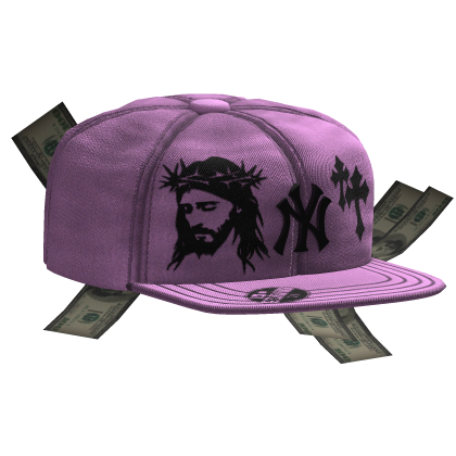 Sideswept Fitted Pink Money Cap