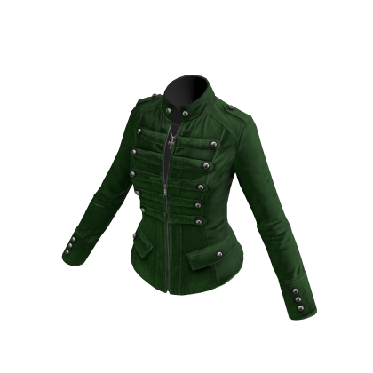 Emo Gothic Military Parade Jacket (Green)