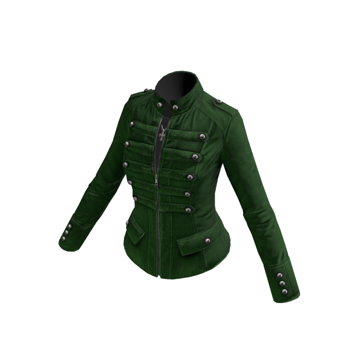 Emo Gothic Military Parade Jacket (Green)