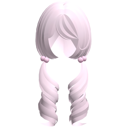 adorable dolly curly pigtails w bobbles in pink Roblox item