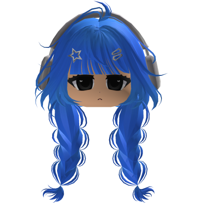 Cute emo y2k hair fluffy blue