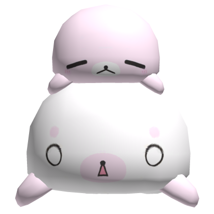  ♡ ꒰ pink stacked chubby seals on head ꒱ ♡