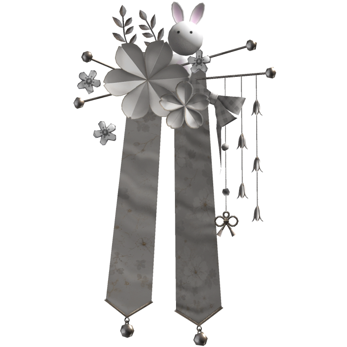 White & Silver Sakura Japanese Flower Hairclip