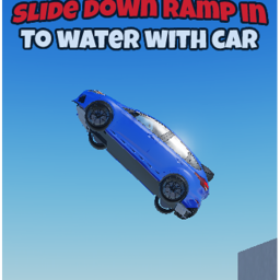 Slide down ramp into water with a car