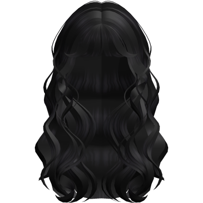Messy Curly Pop Star Jet Black Hair w Bangs Roblox item