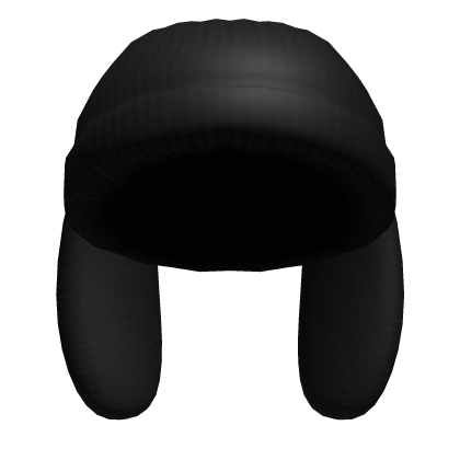 Y2K  Knitted Bunny  Beanie - Black Roblox item