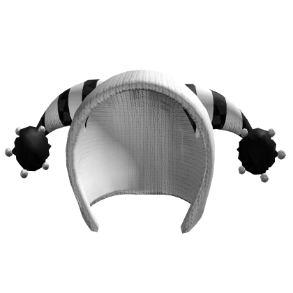Oversized Gothic Vkei Stripe jester hood white | Roblox Item