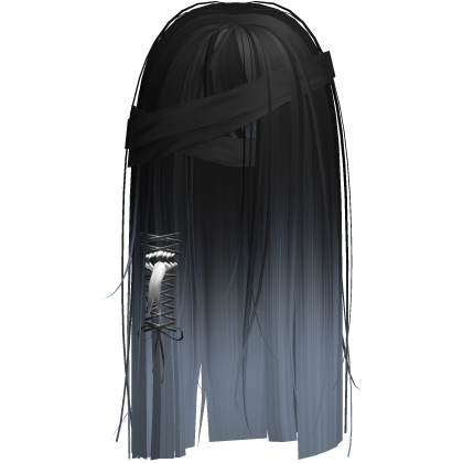 Creepy Black Blue Monster Hair w Black Bandages Roblox item