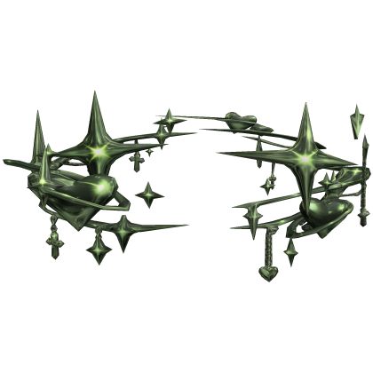 Chrome Aura with Cross and Hearts - Green
