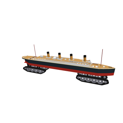 ship on tank tracks